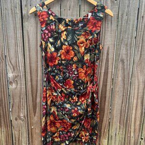Vintage All That Jazz Mini Dress Tie Waist Floral Pattern Size 7/8